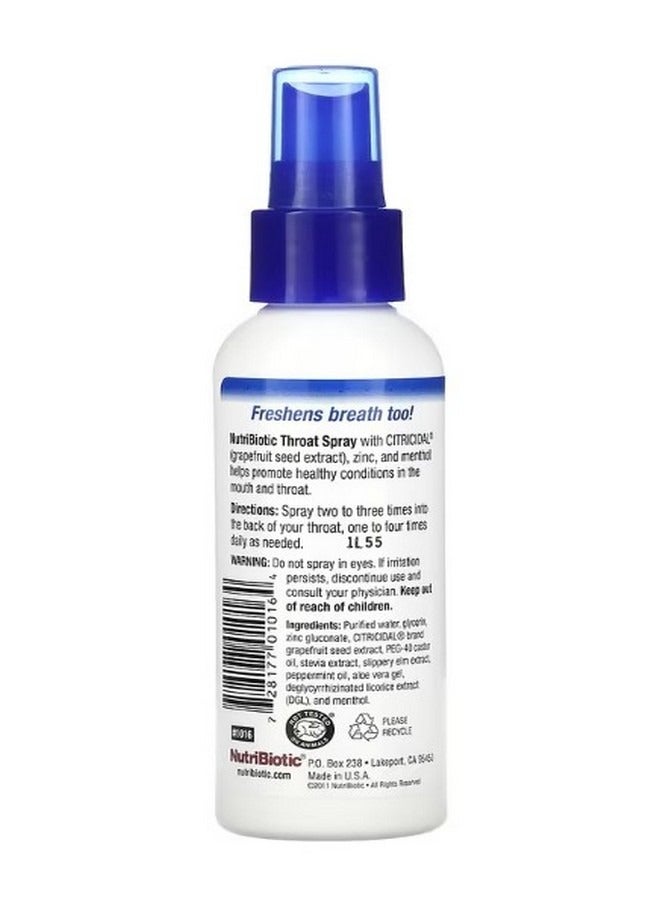 Nutribiotic Throat Spray with Grapefruit Seed Extract plus Zinc and Menthol 4 fl oz 118 ml - Image 2