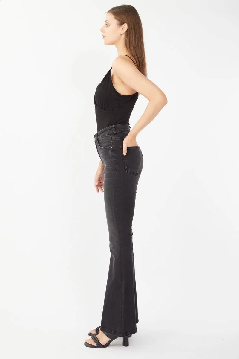 باني جينز Women's Anthracite Spanish Leg Jeans
