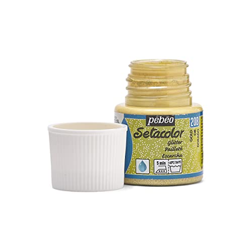 Pebeo Light Fabrics Glitter Setacolor Fabric Paint, 45ml, Gold (329208) - Image 3