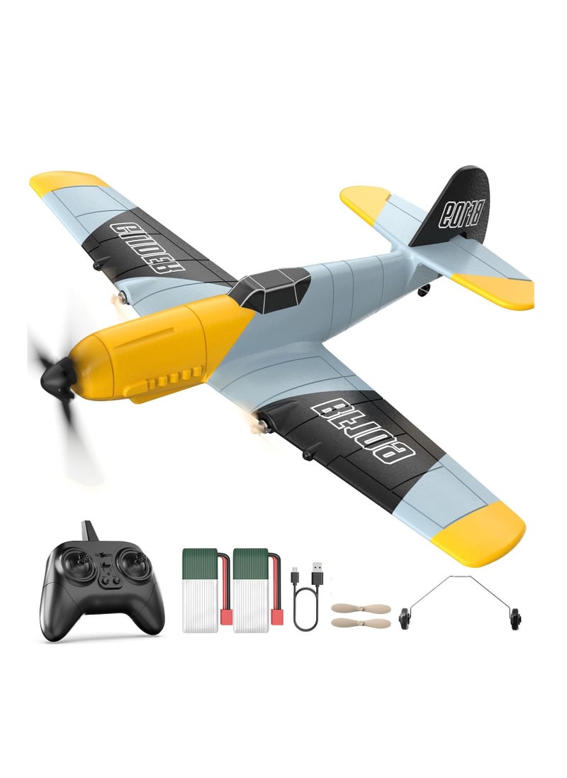 طائرة RC، طائرة مقاتلة بعيدة السيطرة 3 قنوات BF-109، لعبة طائرة شراعية RC، طائرة شراعية جاهزة للطيران بتقنية 2.4GHz وثبات بستة محاور مع بطاريتين، لعبة هواية خارجية من فترة الحرب العالمية الثانية، سهلة الطيران  - Image 1