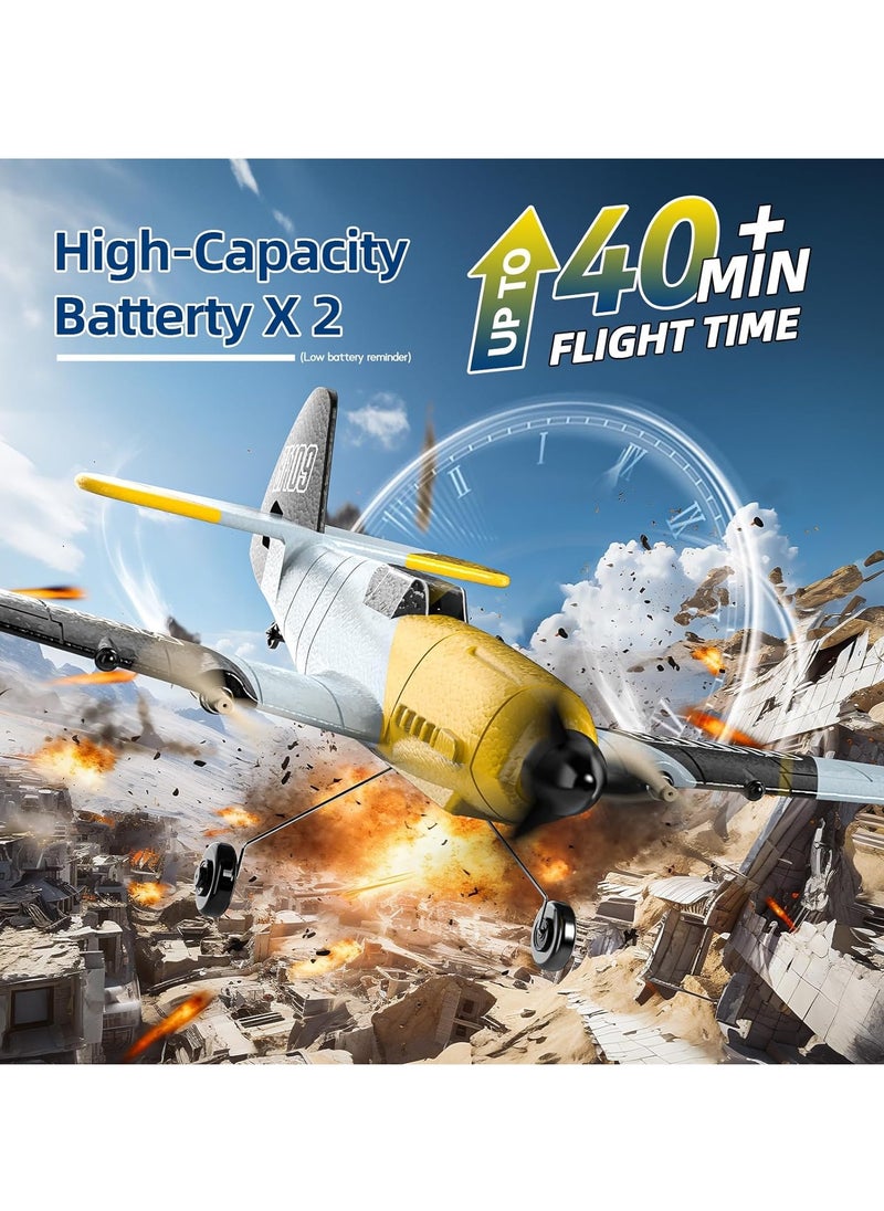 طائرة RC، طائرة مقاتلة بعيدة السيطرة 3 قنوات BF-109، لعبة طائرة شراعية RC، طائرة شراعية جاهزة للطيران بتقنية 2.4GHz وثبات بستة محاور مع بطاريتين، لعبة هواية خارجية من فترة الحرب العالمية الثانية، سهلة الطيران  - Image 3