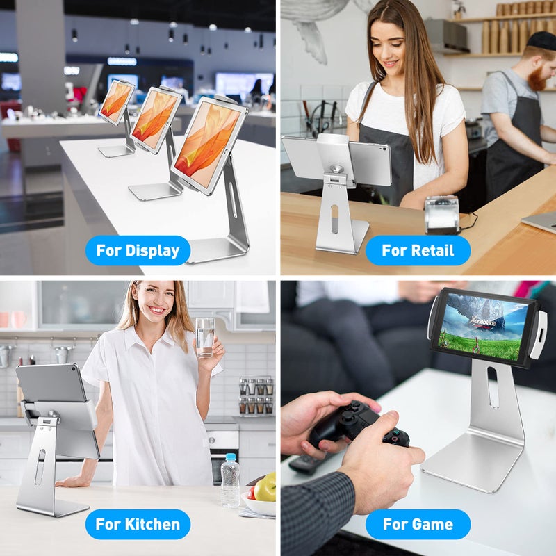 AboveTEK Elegant Tablet Stand, Aluminum iPad Stand Holder, Desktop Kiosk POS Stand for 7-13 inch iPad Pro Air Mini Galaxy Tab Nexus, Tablet Mount for Store Showcase Office Reception Kitchen Countertop - Image 5