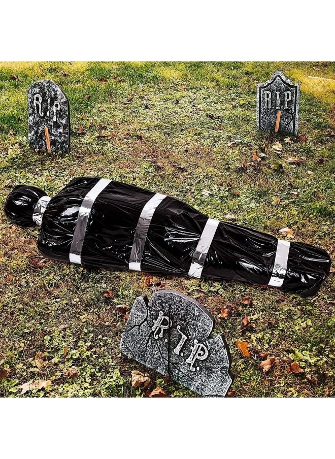 CCOVERY - Haunted House Decor for Garden Party Decoration Dead Victims Body Bag Prop 59inch Scary Fake Corpse Props Hanging Corpses Props with Inflatable Pump - Image 1