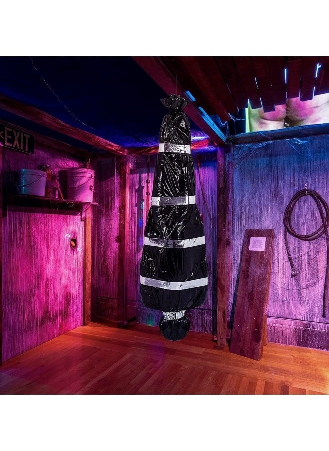 CCOVERY - Haunted House Decor for Garden Party Decoration Dead Victims Body Bag Prop 59inch Scary Fake Corpse Props Hanging Corpses Props with Inflatable Pump - Image 1
