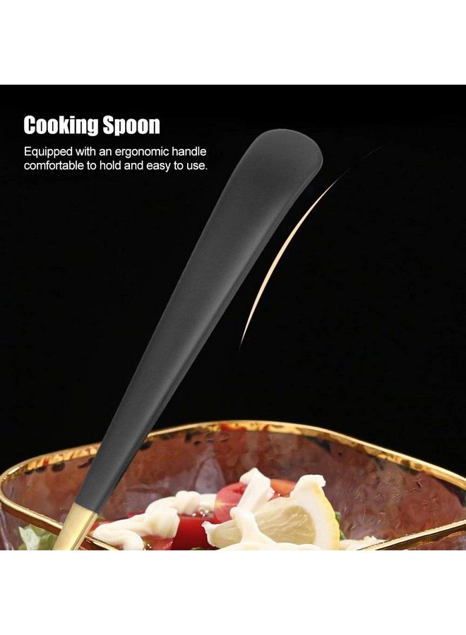 Haofy Deep Spoons 304 Stainless Steel Soup Ladle Blackgold Serving Spoon Cooking Spoons For Household Restaurant Hotel With Long Handle - Image 5