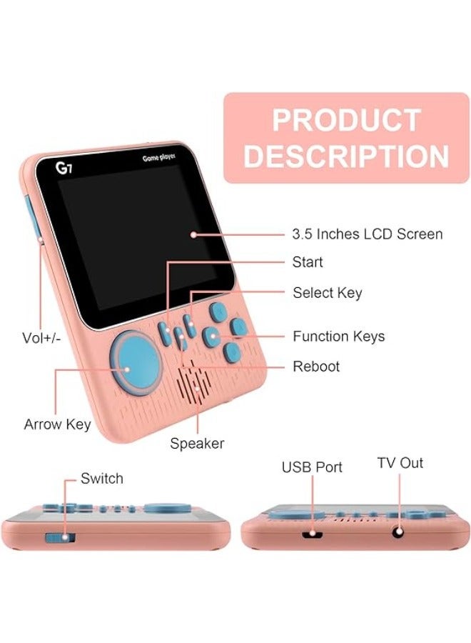 JAJEEK Portable Handheld Game Console with 666 Classic Retro Video Games, 3.5-Inch Screen, TV Connection, Two-Player Mode - Perfect Gift for Kids and Adults - Image 3