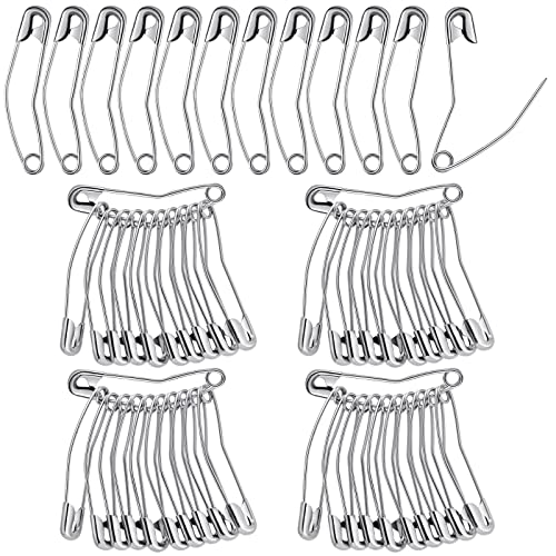 Cindeer 200 Count Curved Safety Pins Size 3 2 50mm Quilting Basting Pins Bent Safety Pin for Quilting and Knitting Sliver - Image 1