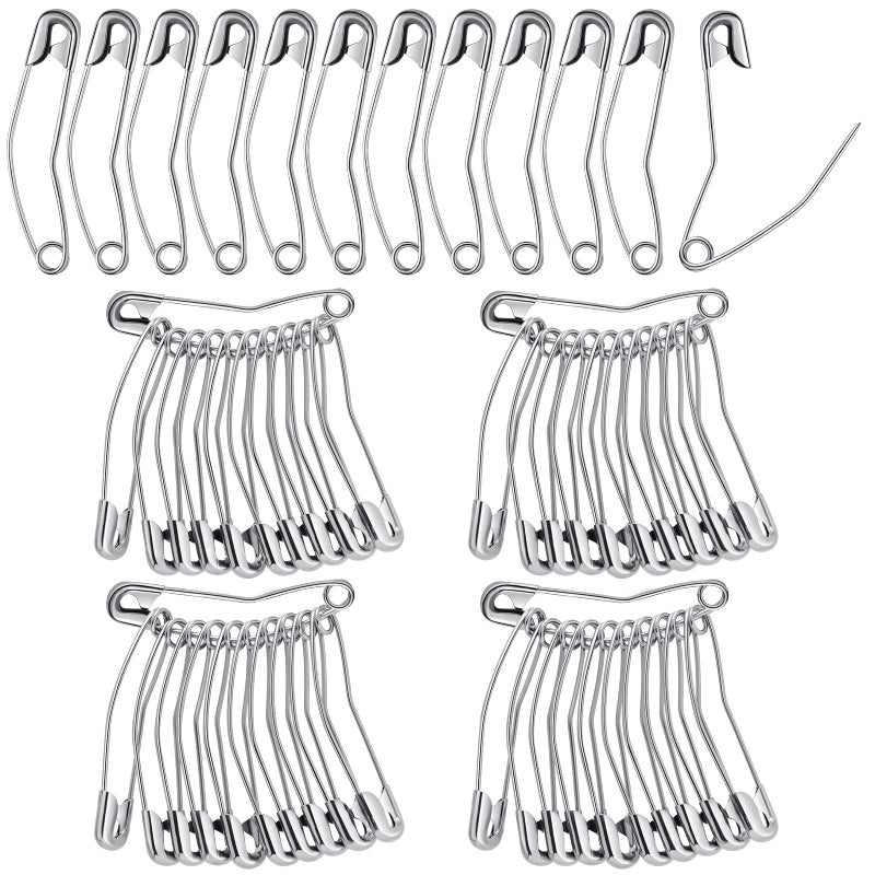 Cindeer 200 Count Curved Safety Pins Size 3 2 50mm Quilting Basting Pins Bent Safety Pin for Quilting and Knitting Sliver - Image 3