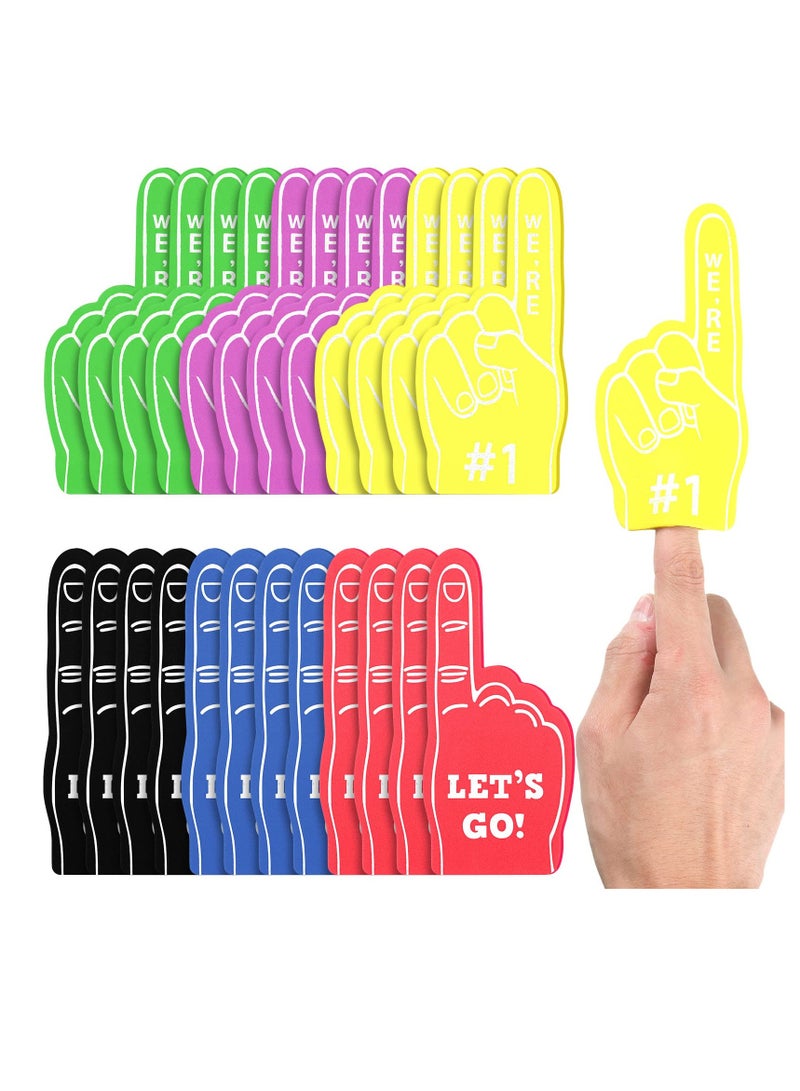 SYOSI 24 Pieces Mini Foam Fingers, Sport Party Favors Sports Fan Foam Finger Mini Foam Finger #1, Cheerleader Team Supplies for Sporting Events Games Birthday Party Supplies, Multi Colors  - Image 1