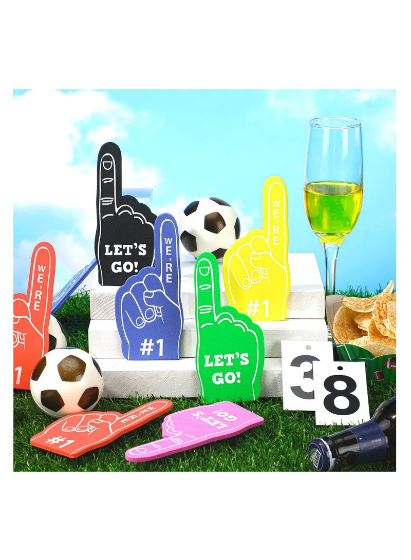 SYOSI 24 Pieces Mini Foam Fingers, Sport Party Favors Sports Fan Foam Finger Mini Foam Finger #1, Cheerleader Team Supplies for Sporting Events Games Birthday Party Supplies, Multi Colors  - Image 4