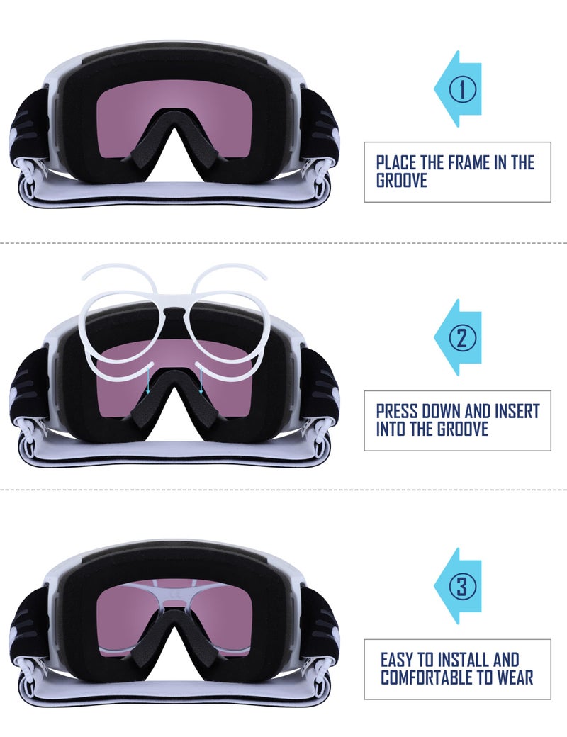 SAUCER Insert Clip-On | Optical Adaptor Lens Carrier for Oakley Line Miner L OO7070 | OO7093 | OO7095 | OO7103 Ski Goggles - Clear - Image 4