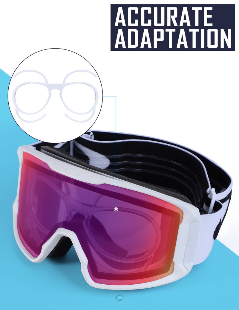 SAUCER Insert Clip-On | Optical Adaptor Lens Carrier for Oakley Line Miner L OO7070 | OO7093 | OO7095 | OO7103 Ski Goggles - Clear - Image 3