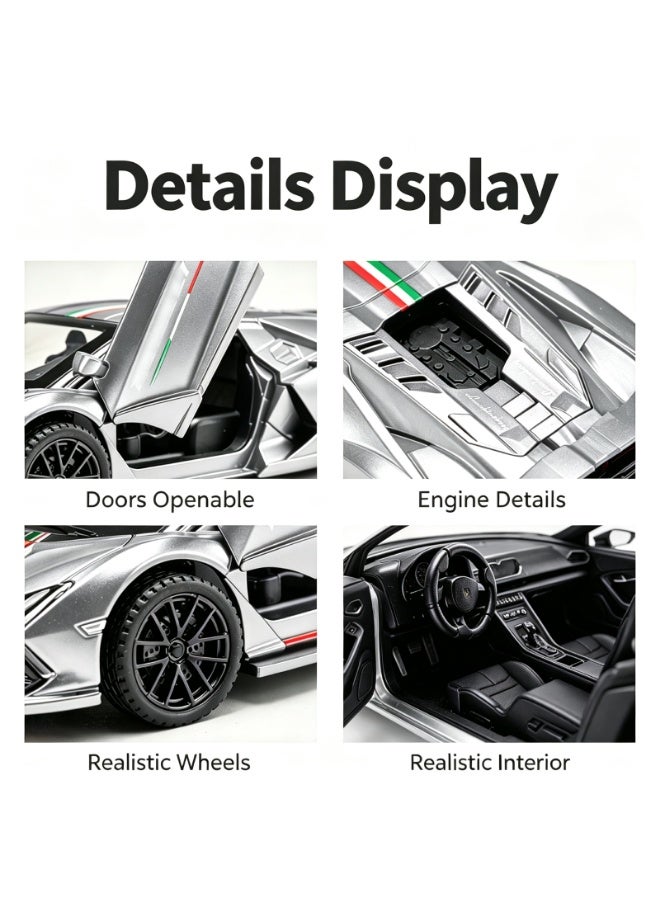 LAMBORGHINI High-Detail Alloy Car Model with Realistic Lighting & Sound Effects, 1:32 Scale Die-Cast Vehicle, Collectible Display Model for Adults & Kids - Image 5