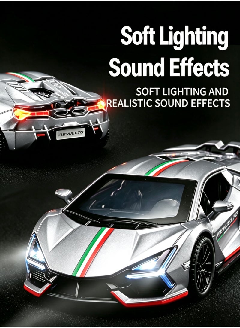 LAMBORGHINI High-Detail Alloy Car Model with Realistic Lighting & Sound Effects, 1:32 Scale Die-Cast Vehicle, Collectible Display Model for Adults & Kids - Image 4