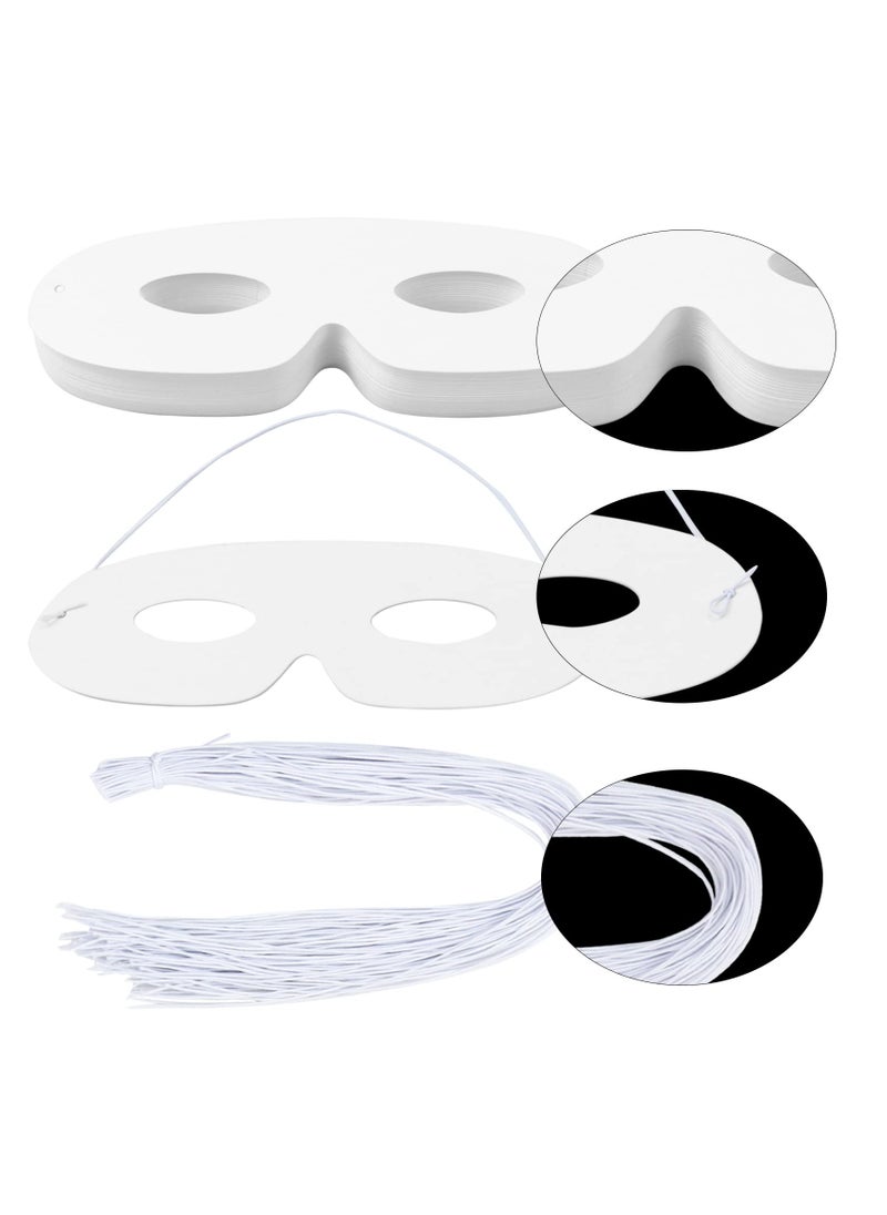 White Paper Eye Masks, White Masquerade Mask Blank Masks Paintable Paper Mask for Cosplay Masquerade Dance Party (80Pcs)  - Image 3