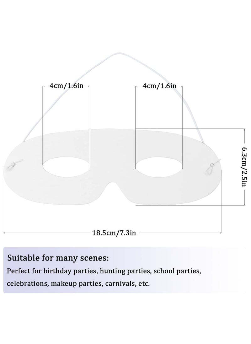 White Paper Eye Masks, White Masquerade Mask Blank Masks Paintable Paper Mask for Cosplay Masquerade Dance Party (80Pcs)  - Image 2