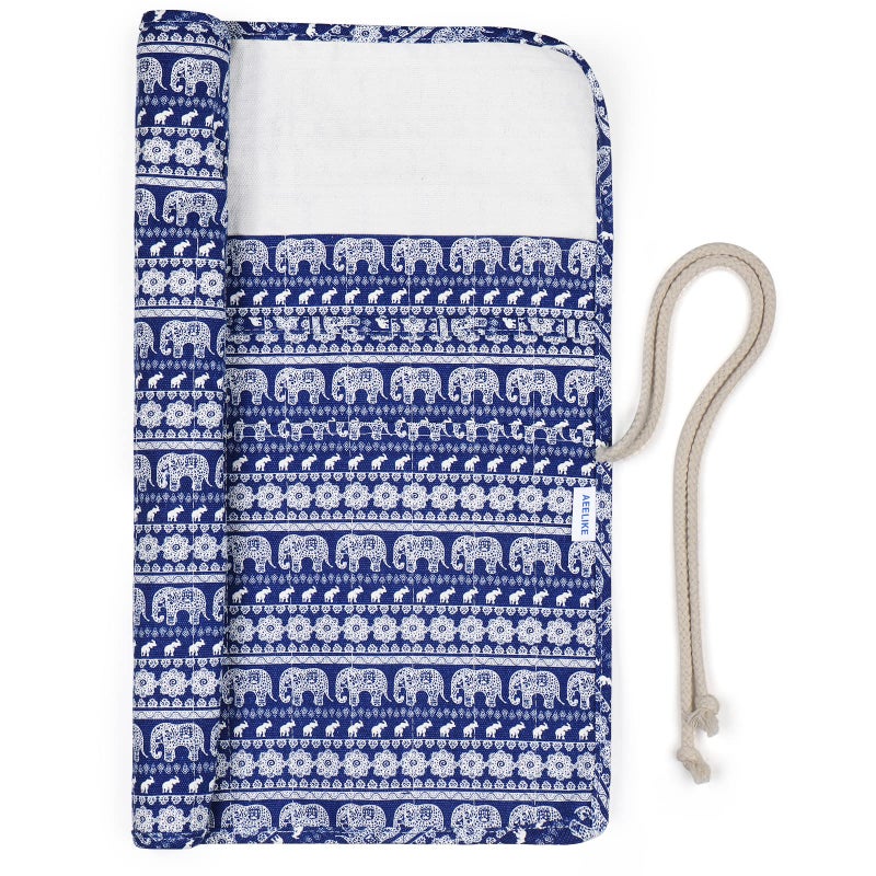 Aeelike Large Knitting Needle Roll Up Case  14 Long Straight Needle Storage Organizer With 20 Slots