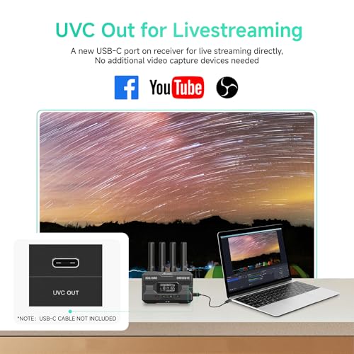 Accsoon CineView HE Wireless Video Transmitte&Receiver, 2.4+5Ghz, UVC Out for Live Streaming 1080p60 0.06s Latency 1200ft Range up to 4 Devices Monitoring, Compatible with CineView M7 Pro/2 SDI/SE - Image 4