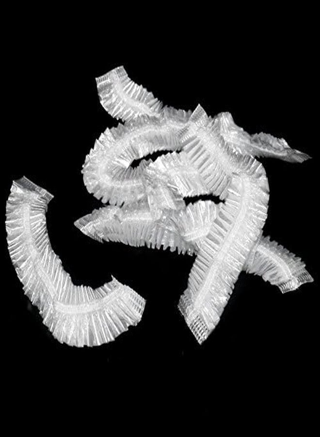 KINGLAKE Disposable Shower Cap,100 Pcs Plastic Shower Caps Large Thick Elastic Bath Cap For Women Spa,Home Use,Hotel and Hair Salon - Image 3