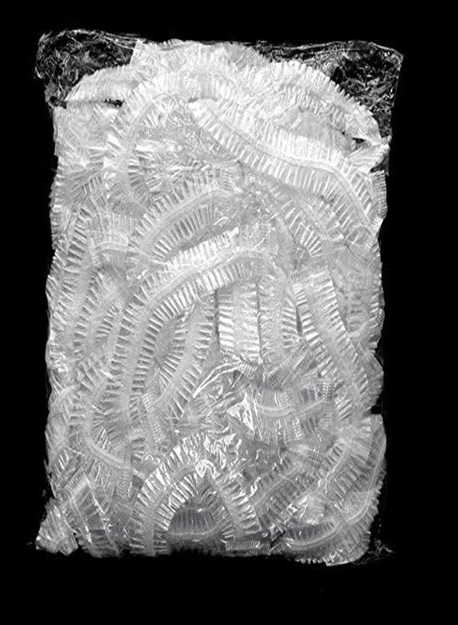 KINGLAKE Disposable Shower Cap,100 Pcs Plastic Shower Caps Large Thick Elastic Bath Cap For Women Spa,Home Use,Hotel and Hair Salon - Image 4