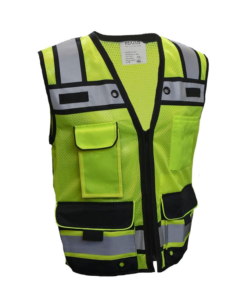 REXZUS (B Engineer Safety Vest, High Visibility Reflective Safety, Vest Mesh with Zipper and pockets (Yellow, XX-Large) - Image 1