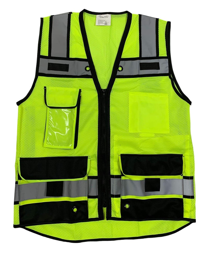 REXZUS (B Engineer Safety Vest, High Visibility Reflective Safety, Vest Mesh with Zipper and pockets (Yellow, XX-Large) - Image 3
