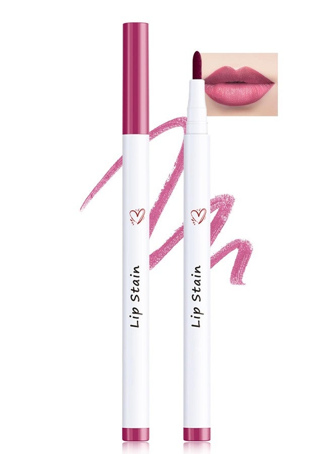 LYSdefeu قلم تحديد الشفاه - 1 قطعة صبغة شفاه سائلة وردية، أحمر شفاه مقاوم للماء وطويل الأمد، قلم لمعان الشفاه برأس مدبب دقيق، هدية مكياج ليوم المرأة للنساء والفتيات - 04 - Image 1