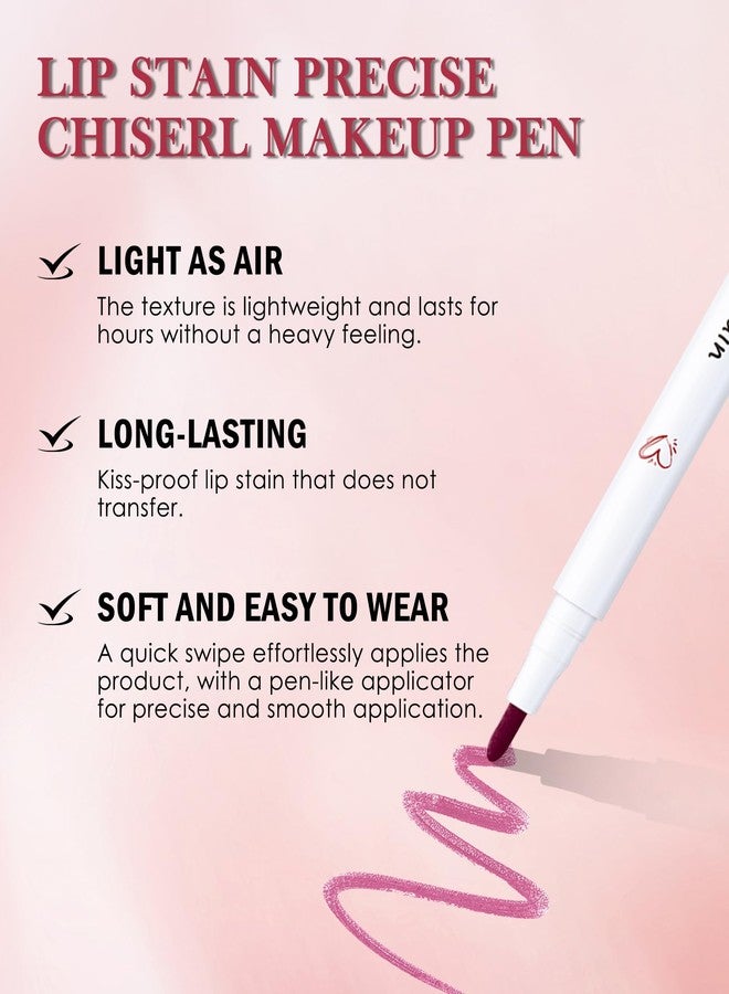 LYSdefeu قلم تحديد الشفاه - 1 قطعة صبغة شفاه سائلة وردية، أحمر شفاه مقاوم للماء وطويل الأمد، قلم لمعان الشفاه برأس مدبب دقيق، هدية مكياج ليوم المرأة للنساء والفتيات - 04 - Image 3