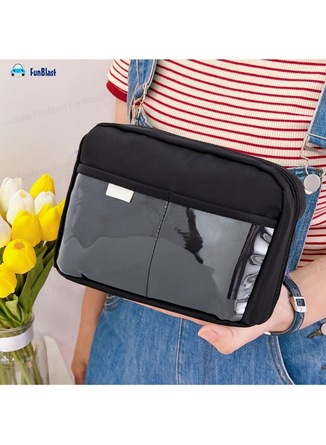 FunBlast Pencil Case for Kids - Large Capacity Zipper Pencil Pouch for Kids & Adult, Multipurpose Stationary Pouch Bag for Kids, Makeup Pouch, Aesthetic Pouch (Black2) - Image 5