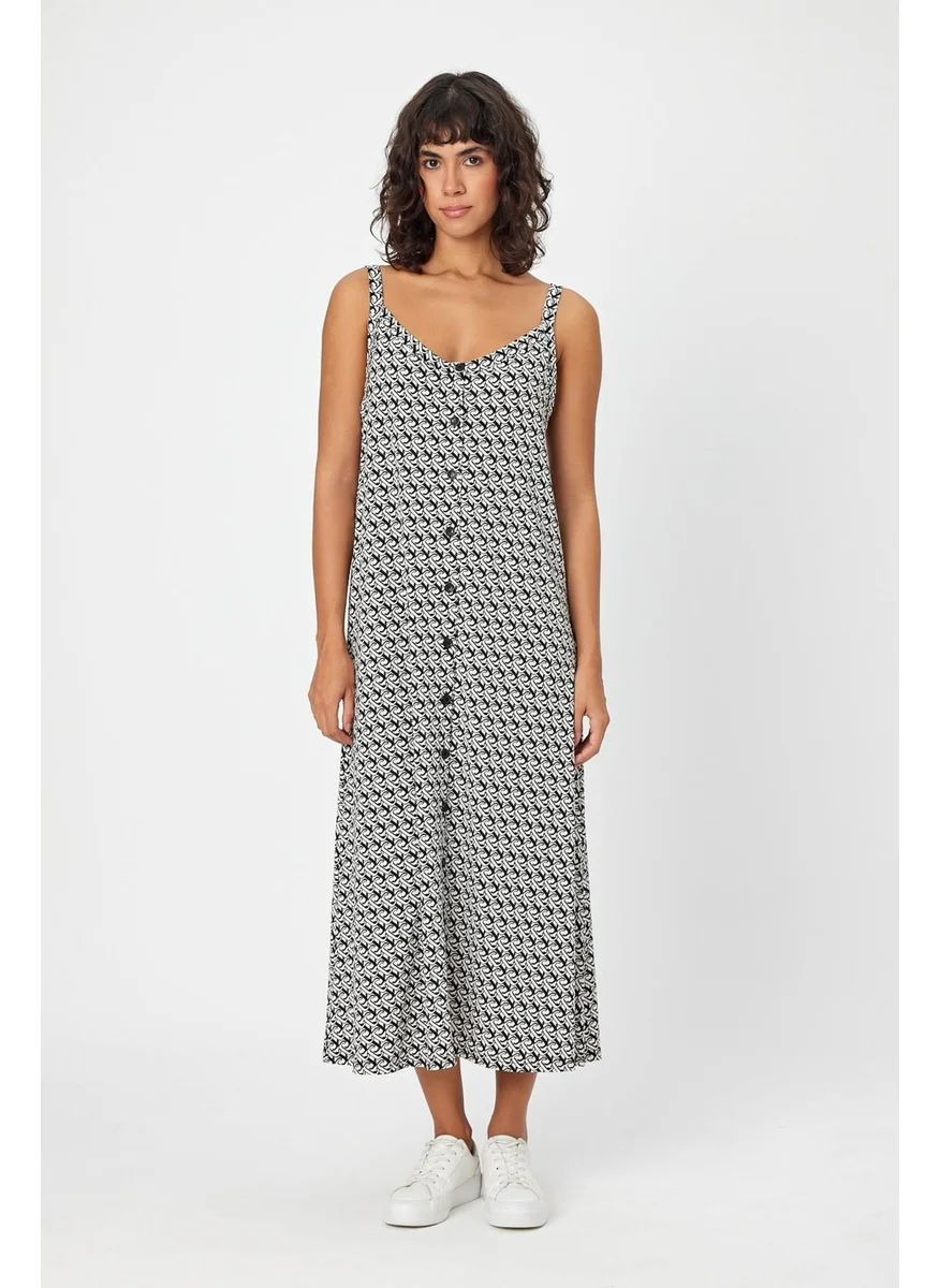 Alexander Gardi Alexandergardi Patterned Buttoned Front Strap Dress (B24-00211