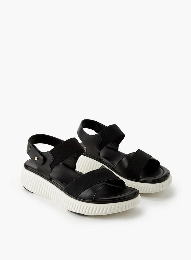 Flora Bella By Shoexpress BLACK Women Hook & Loop Sandals for Women | Best Price UAE