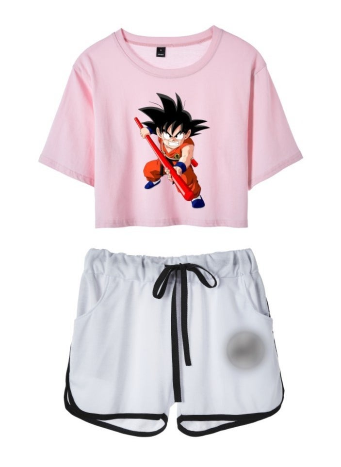 KUYING New Dragon Ball Pure Cotton Short Clothes And Casual Shorts Two Piece Set  - Image 1