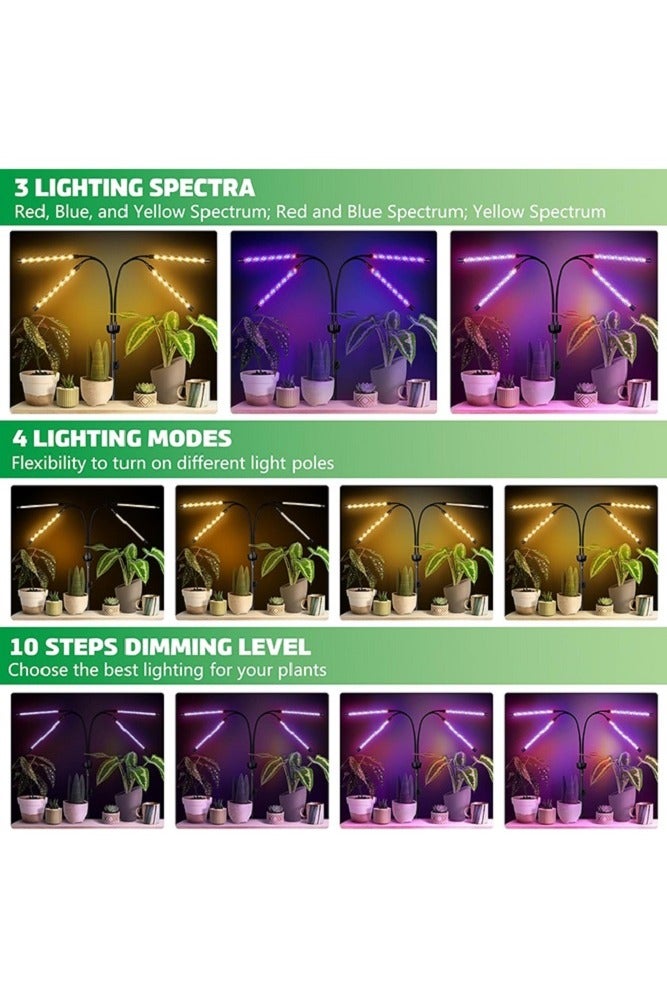 Grow Lights Plants With Stand, Red Blue White Full Spectrum Plant Light with 80-150cm Adjustable Tripod Stand, Indoor Grow Lamp  with 4/8/12H Timer with Remote Control with Remote Control, Adjustable Gooseneck,Suitable For Various Plants Growth - Image 4