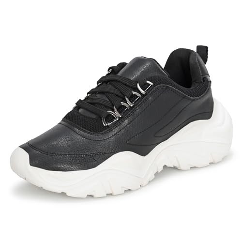 Centrino Women Chunky Sneaker | Cushioned Insole for Comfort | Stylish Lace-Up Design | Perfect for Casual Shoe for Girls 9726-1 - Image 1
