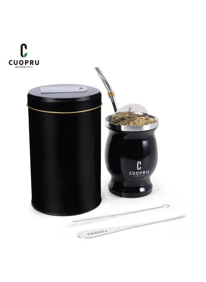 كوبرو طقم أكواب يربا ماتي مع وعاء قشة بومبيلا - Image 1