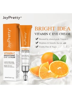 JoyPretty Vitamin C Brightening Eye Serum, Brightening Anti-Aging Eye Moisturizer, Remove Dark Circles Puffiness Under Eye Bags Fine Line, Reduce Wrinkle 20ml  - Image 5