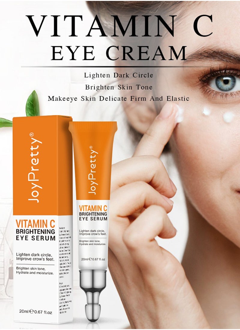 JoyPretty Vitamin C Brightening Eye Serum, Brightening Anti-Aging Eye Moisturizer, Remove Dark Circles Puffiness Under Eye Bags Fine Line, Reduce Wrinkle 20ml  - Image 2