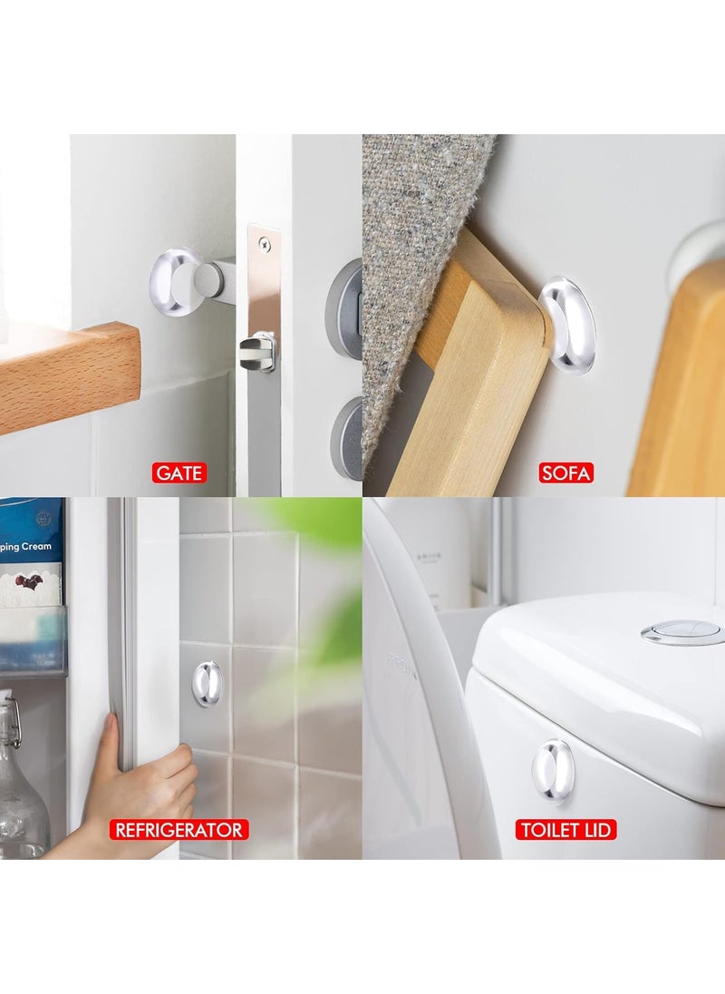 Generic Dodhar 6 PCS Soft Close Door Stopper Wall Protector Quiet Shock Absorbent Gel Door Stops Adhesive Bumper Cushion Protector Wall Shield Silencer for Door Handle Knob Furniture  - Image 5