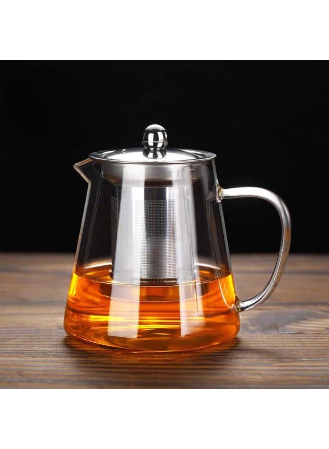 Newraturner Mini Size Glass Teapot Tea Kettle-with Stainless Steel Removable Infuser for Blooming Tea & Loose Leaf Tea, Microwave & Stovetop Safe, 950ML/32oz (L-950) - Image 1