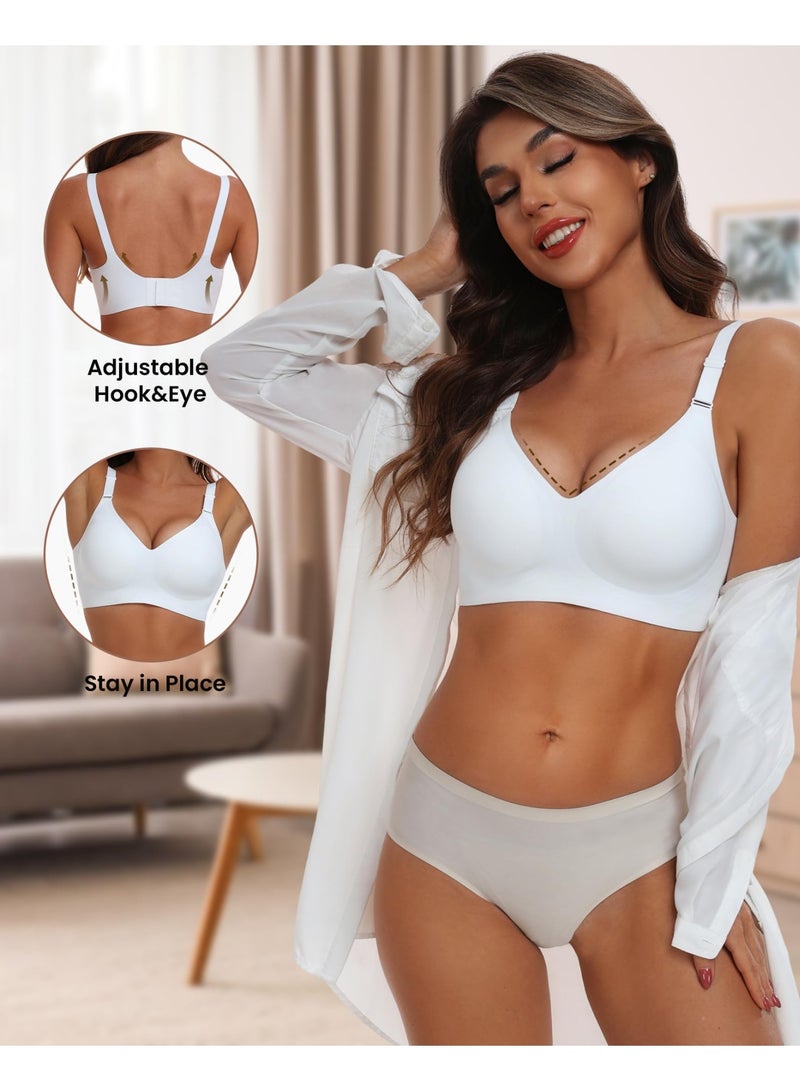 womens Ultimate Wireless Bra Full Coverage Bra (pack of 1) ,Wire-Free Support, Breathable Fabric, V-Neck Design, Adjustable Straps, Multiple Occasions - Image 2