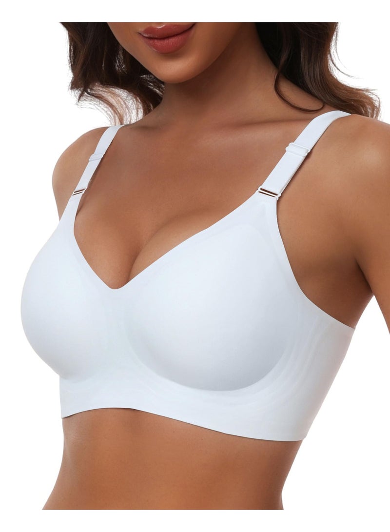 womens Ultimate Wireless Bra Full Coverage Bra (pack of 1) ,Wire-Free Support, Breathable Fabric, V-Neck Design, Adjustable Straps, Multiple Occasions - Image 1
