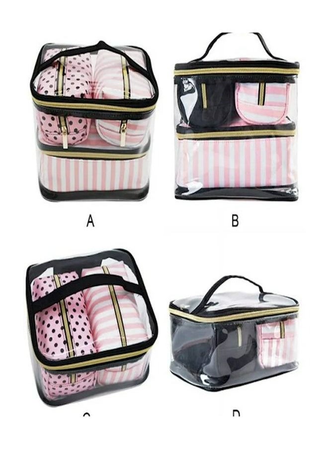 RollsTimi  4-Piece Cosmetic Bags Set Clear/Black/Pink  - Image 2