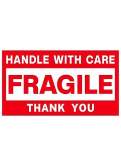 120 Fragile Stickers 9x5cm Horizontal Handle With Care Thank Warning Labels For Safe Shipping Packing Boxes Luggage (Red/White)