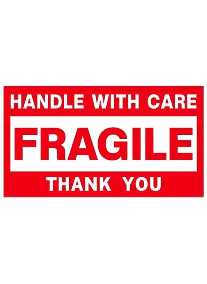 Rubik - 120 Fragile Stickers 9x5cm Horizontal Handle With Care Thank Warning Labels For Safe Shipping Packing Boxes Luggage (Red/White) - Image 1