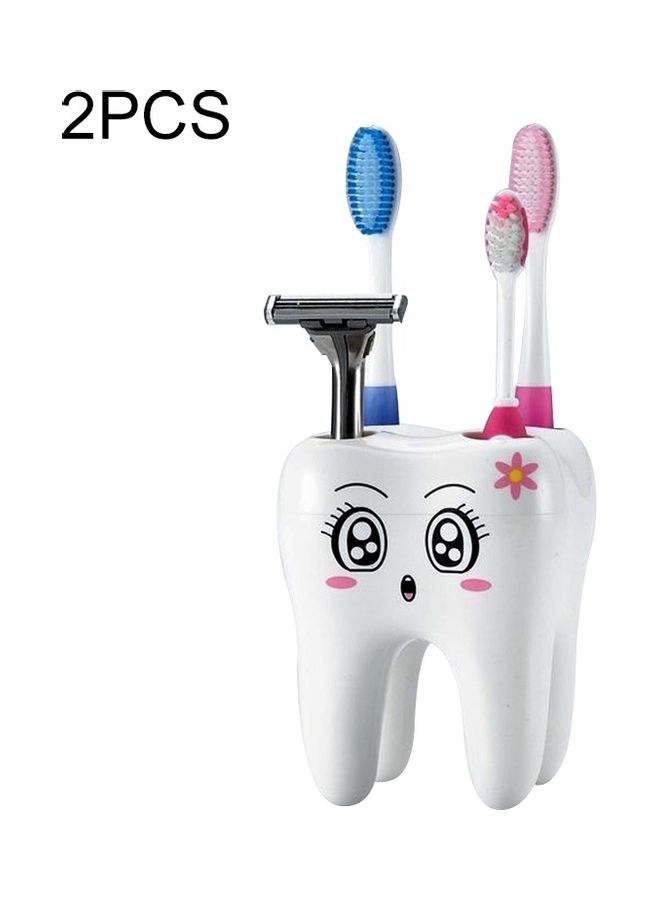 Loquat 2 Pcs Cartoon Teeth Shape Holder Multicolour 20 x 15 x 20centimeter - Image 1