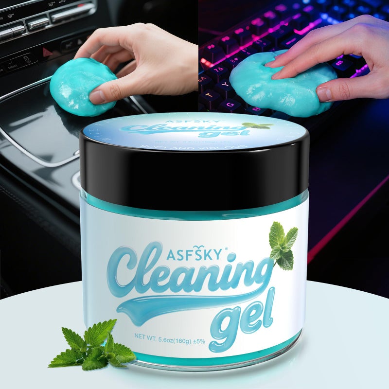 ASFSKY Car Cleaning Gel BlueMint Cleaning Putty Universal Dust Cleaning Car Interior Cleaner Keyboard Dust Remover Car Slime Gifts for Men Women girl1 pack - Image 3