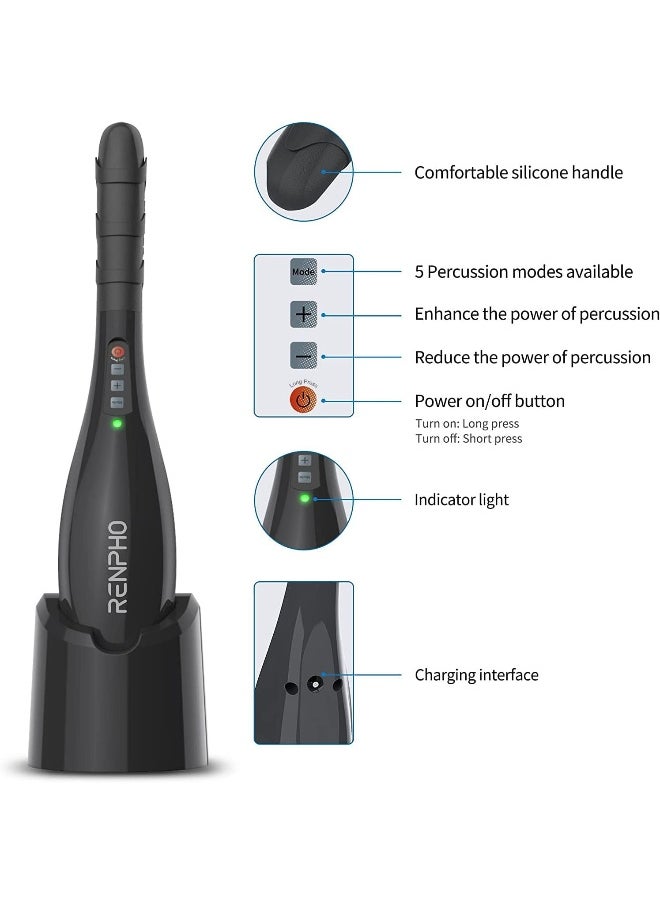 RENPHO Rechargeable Hand Held Deep Tissue Massager For Muscles, Back, Fsa Hsa Eligible Cordless Electric Percussion Body Massage For Foot, Neck, Shoulder, Leg, Calf Gifts For Men  - Image 5