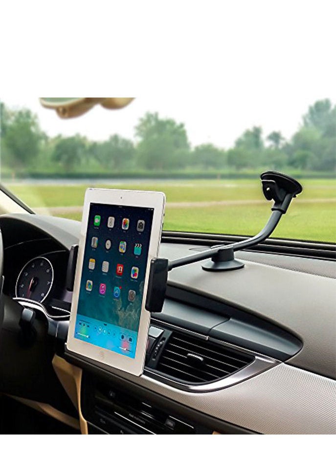 TechnoMounts - New Technomounts Gooseneck Car Phone Holder Tablet Mount Flexible Hose Tube 360 Degree Rotation for sizes 3.5" to 11" inch Tablets and Mobiles… - Image 1