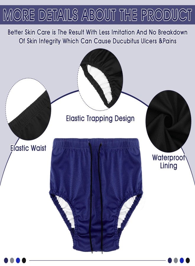 Cutecrop 4 Pcs Reusable Adult Swim Diapers Washable Cloth Diapers Leakproof Special Needs Swimwear for Incontinence Swimmers(Dark Color,Small - Image 2