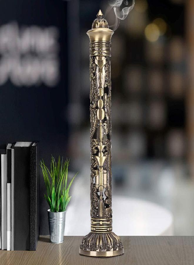 GOTOTOP Vertical Incense Burner, Retro Incense Tower Holder Brass Stick Incense Holder Incense Burner with Dragon Phoenix Pattern for Home Office Yoga Meditation, 8.5x7cm/3.3x2.8in - Image 5